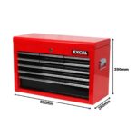 Excel 9 Drawers Portable Tool Chest Cabinet with Ball Bearing Slides Black and Red - Image 10