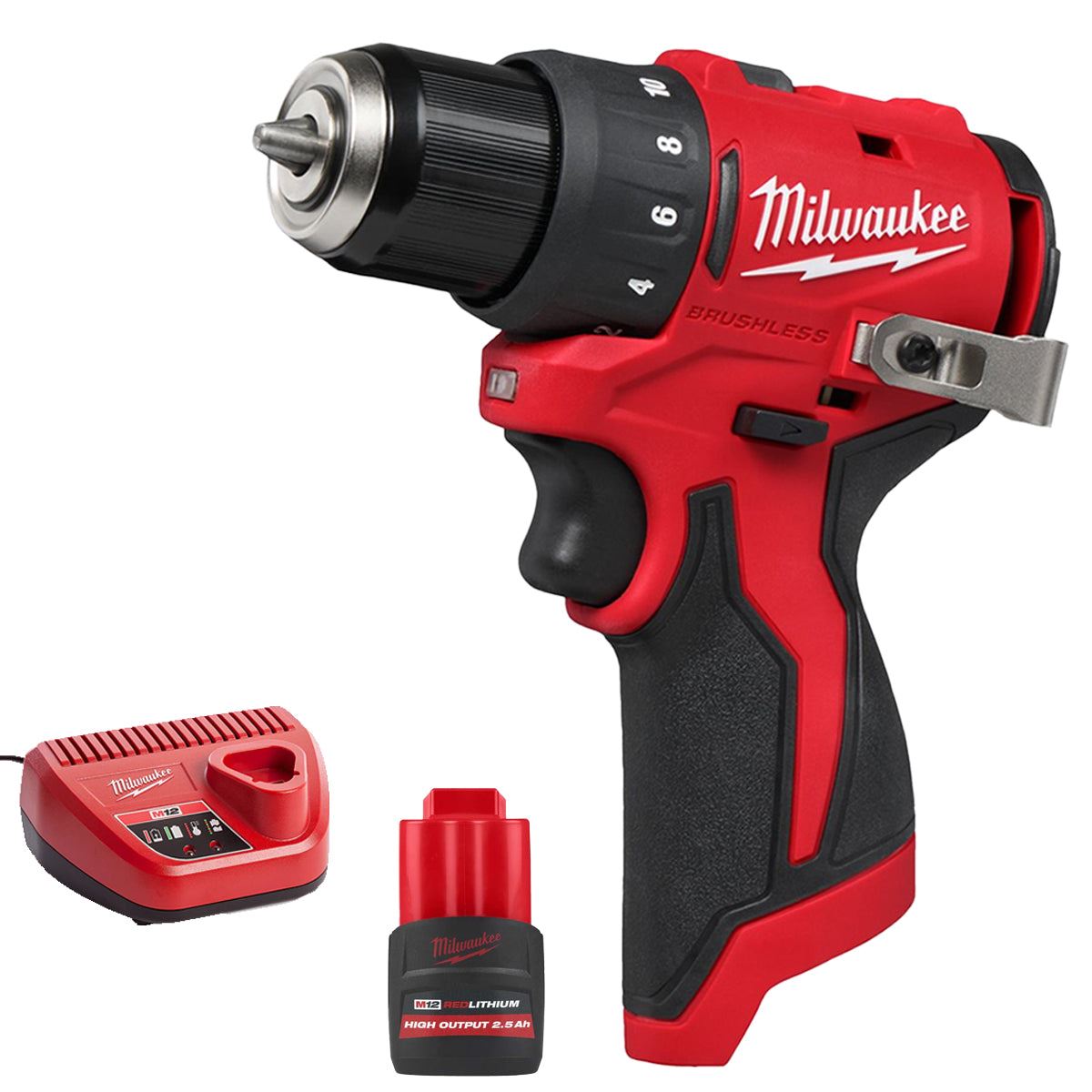 07cc24b4-c7e0-42b0-812a-cd1fd9f23e32 Milwaukee M12BLDDRC-0 12V Brushless Drill Driver with 1 x 2.5Ah Battery & Charger - Image 1