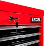 Excel 14 Drawers Tool Chest Storage Roller Cabinet Black and Red - Image 10