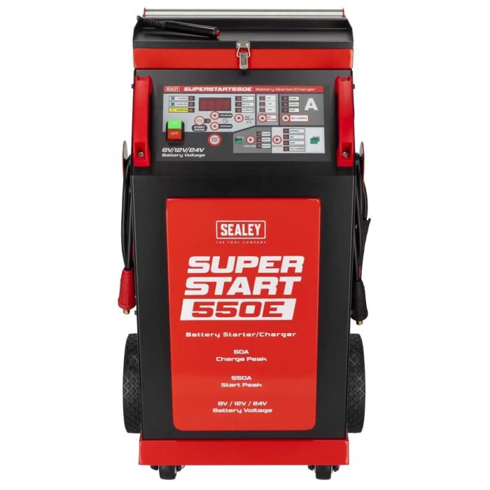 Sealey SUPERSTART550E 6/12/24V Battery Starter Charger 550A/230V - Image 4
