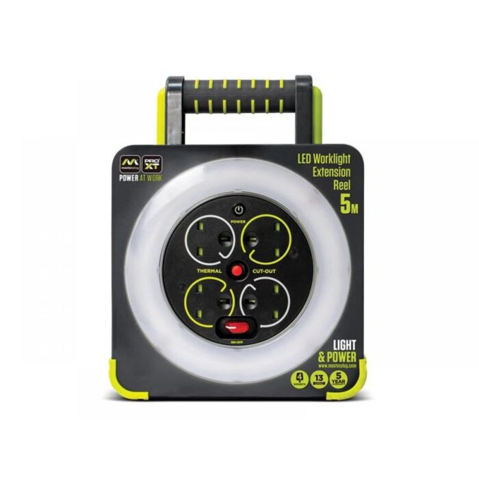 Masterplug Work Light Cable Reel 13A 4-Socket 5M 240V WLU05134SL-PX - Image 3