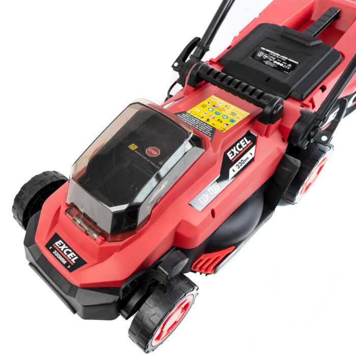 Excel 18V Brushless Lawn Mower 330mm 5 Adjustable Height with 1 x 5.0Ah Battery & Charger - Image 7