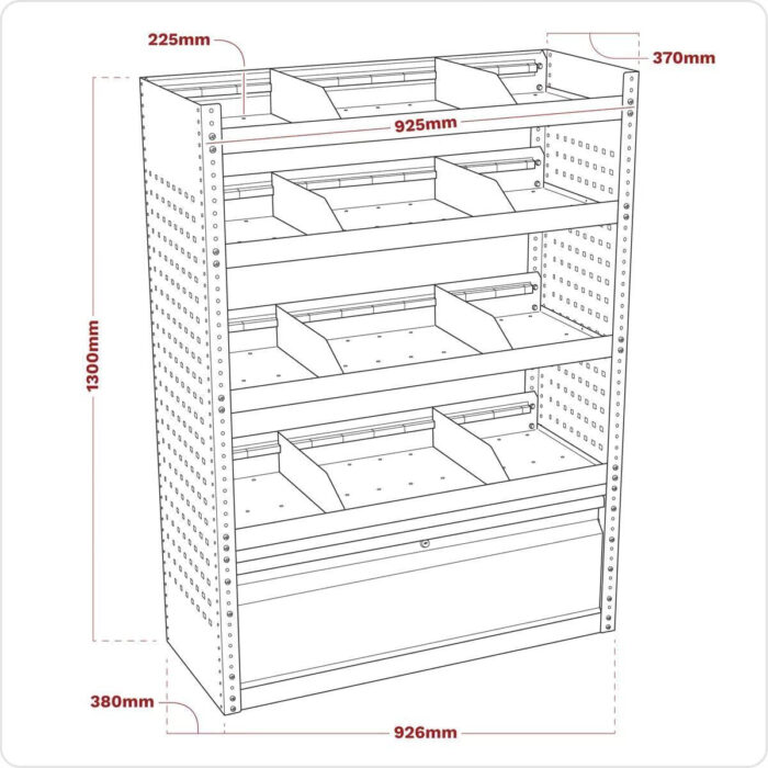 Sealey APMSVCOMBO1 Modular Flat Shelf Van Storage System - Image 5