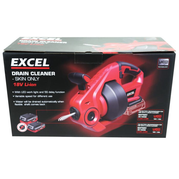 Excel 18V Cordless Drain Cleaner with 1 x 4.0Ah Battery & Charger - Image 5