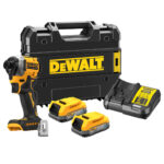 Dewalt DCF850E2T 18V XR Brushless Impact Driver with 2 x 1.7Ah POWERSTACK Battery Charger & Case