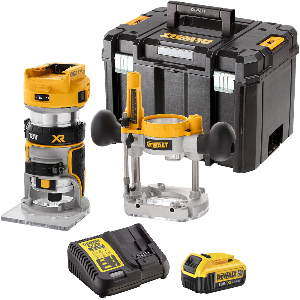 15042_fcb329b2-a206-49c6-b7c8-a6ed1ec3ed9f Dewalt DCW604NT 18V XR Brushless Router Trimmer with 1 x 4.0Ah Battery & Charger - Image 1