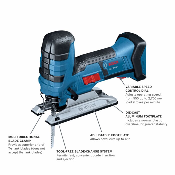 BOSCH GST18V-47N 18V Barrel-Grip Jig Saw (Bare Tool) - Image 2