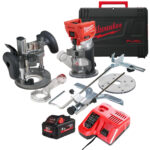 Milwaukee M18FTR-0X M18 18V Brushless FUEL Trimmer Router with 1 x 5.5Ah Battery Charger & Case