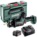 Metabo SSE 18 LTX BL Compact 18V Brushless Sabre Saw with 1 x 5.2Ah Battery Charger & Metabox