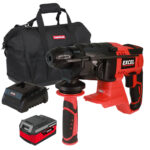 Excel 18V Cordless SDS-Plus Rotary Hammer Drill with 1 x 4.0Ah Battery Charger & Bag