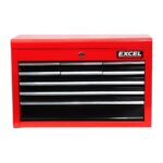 Excel 9 Drawers Portable Tool Chest Cabinet with Ball Bearing Slides Black and Red - Image 3