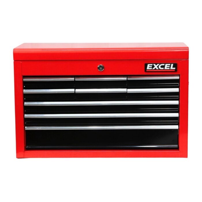 Excel 9 Drawers Portable Tool Chest Cabinet with Ball Bearing Slides Black and Red - Image 3