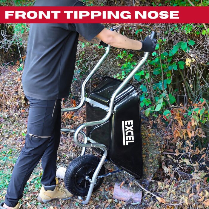 Excel 100L Wheelbarrow with Steel Tray - Image 7