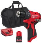 Milwaukee M12BLDDRC-0 12V Brushless Drill Driver with 1 x 2.5Ah Battery Charger & Bag