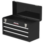 Excel 3 Drawers Portable Tool Chest Cabinet with Ball Bearing Slides Black - Image 6