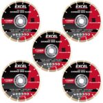 Excel 115mm Diamond Blade Pro Grade Segmented Pack of 5
