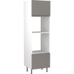 Kitchen Kit Flatpack J-Pull Kitchen Cabinet Tall Oven & Microwave Unit Ultra Matt Dust Grey 600mm