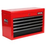 Excel 9 Drawers Portable Tool Chest Cabinet with Ball Bearing Slides Black and Red - Image 2