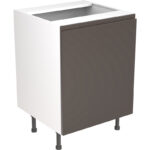 Kitchen Kit Flatpack J-Pull Kitchen Cabinet Base Sink Unit Ultra Matt Graphite 600mm