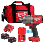 Milwaukee M18ONEFHIWF34-502B 18V FUEL 3/4" Impact Wrench with 2 x 5.0Ah Battery Charger & 3/4" Socket Set