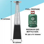 Sealey DG98 Dellonda Black/Stainless Steel Pyramid Gas Outdoor Patio Heater 13kW - Image 11