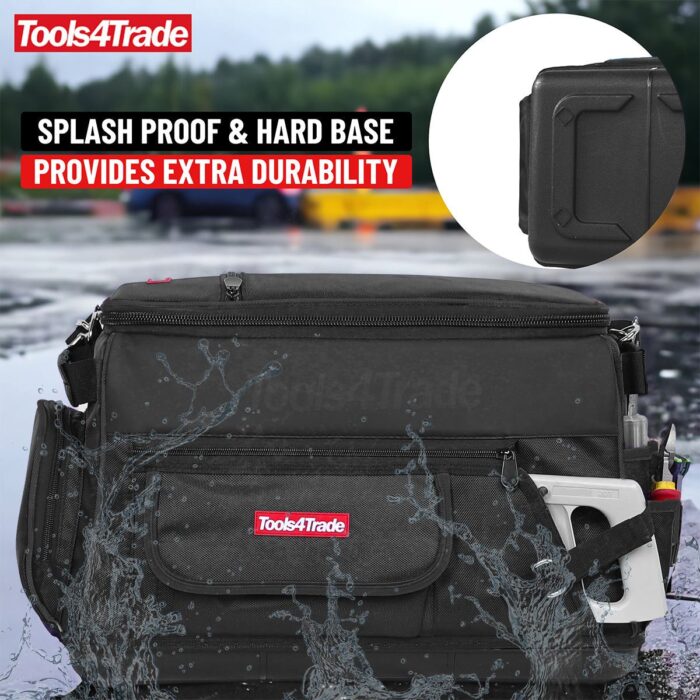 Tools4Trade 20" (50cm) Heavy-Duty Tool Bag with Multi-Pockets & Hard Base - Black - Image 4