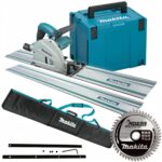 Makita SP6000J/1 165mm Plunge Saw 110V With 2 x 1.5m Guide Rail Case + Bag + Blade