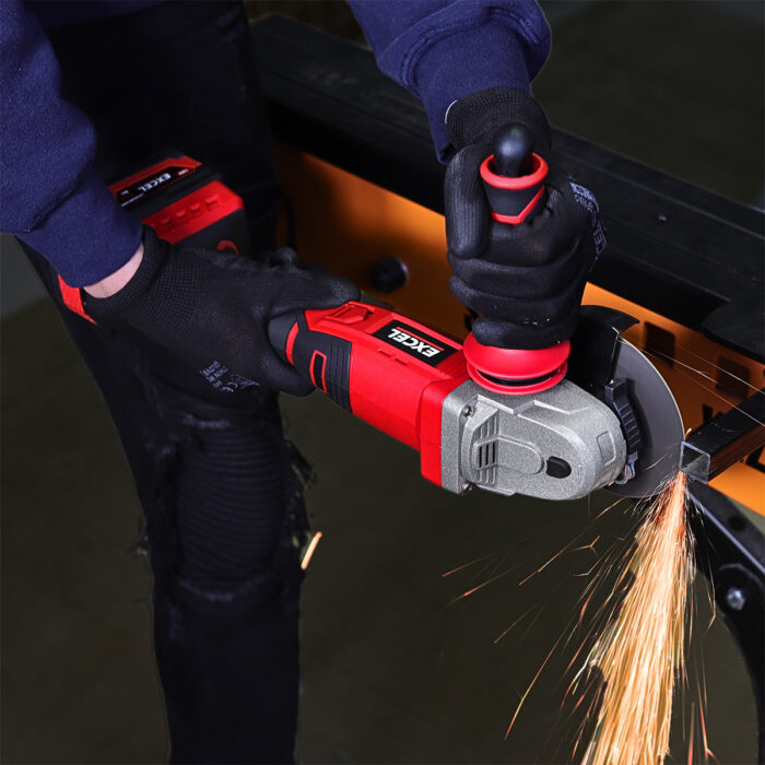 Excel 18V Cordless Angle Grinder 115mm with 1 x 4.0Ah Battery Charger & Bag - Image 10