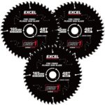 Excel 165mm Plunge Saw Blade 48T with Teflon Coating Pack of 3
