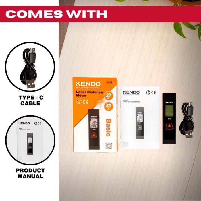 Kendo 20m Laser Measure – Compact Digital Distance Meter, ±2mm Accuracy, One-Button, IP54, Pocket Size - Image 6