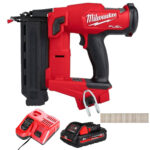 Milwaukee M18FN18GS-0 18V Fuel Brushless Second Fix Nailer with 1 x 3.0Ah Battery Charger & 5000 Piece Brad Nails