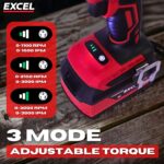 Excel 18V Cordless Brushless Impact Driver with 2 x 5.0Ah Battery Charger & Bag - Image 3