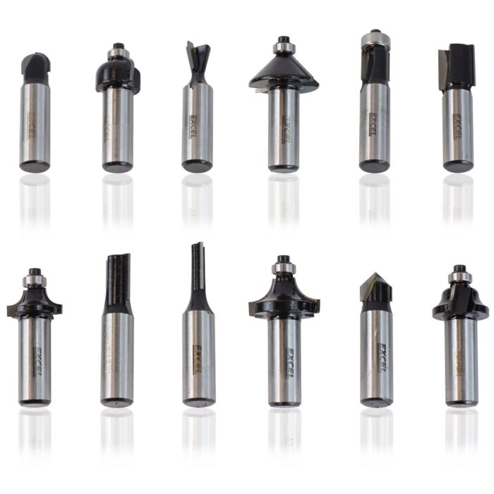 Excel 1/2in Shank TCT Router Cutter Bit 12 Piece Set - Image 4