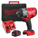 Milwaukee M18FHIW2F12-0X 18V Fuel Brushless 1/2" High Torque Impact Wrench with 1 x 5.5Ah Battery Charger & Case