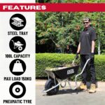 Excel 100L Wheelbarrow with Steel Tray - Image 2