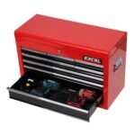 Excel 9 Drawers Portable Tool Chest Cabinet with Ball Bearing Slides Black and Red - Image 7