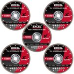 Excel 125mm Diamond Blade for Ceramic & Porcelain Wet & Dry Use Pack of 5