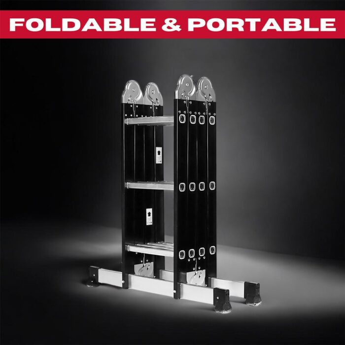 Excel 12 Tread Steel Multi-Purpose Combination Ladder with Platform - Image 6