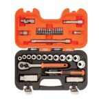 Bahco 3/8in Drive Socket Set 34 Piece Premium Quality Tool Kit for Mechanics XMS24SS38