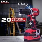 Excel 18V Brushless Twin Pack Impact Driver & Combi Drill with 2 x 4.0Ah Battery & Charger - Image 4