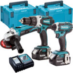 Makita 3 Piece 18V Li-ion with 2 x 5.0Ah Batteries & Charger T4TKIT-147