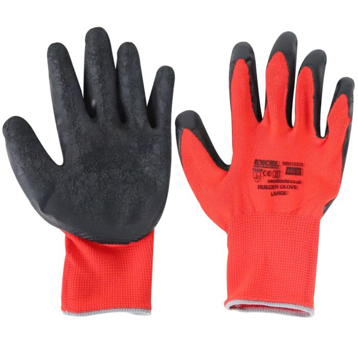 Excel Builder Gloves Red & Black Size XL Pack of 12 - Image 3