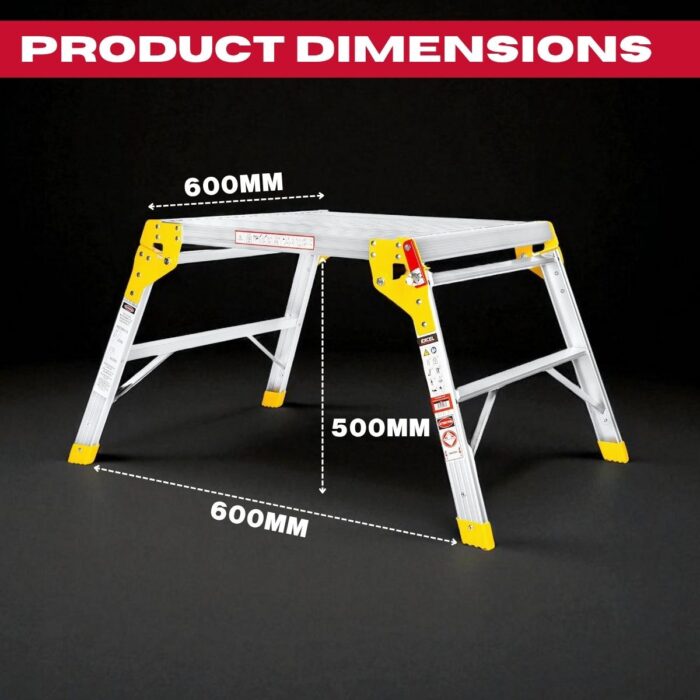 Excel Heavy Duty Aluminium Platform Work Bench Folding Hop Up 600mm x 600mm - Image 9