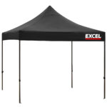 Excel Steel Gazebo 3m x 3m Black Heavy Duty Waterproof with Wheel Bag
