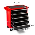 Excel 14 Drawers Tool Chest Storage Roller Cabinet Black and Red - Image 13