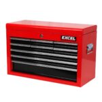 Excel 9 Drawers Portable Tool Chest Cabinet with Ball Bearing Slides Black and Red - Image 4