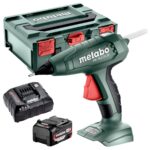 Metabo HK 18 LTX 20 18V Hot Glue Gun with 1 x 4.0Ah Battery, Charger, Glue Sticks & Metabox