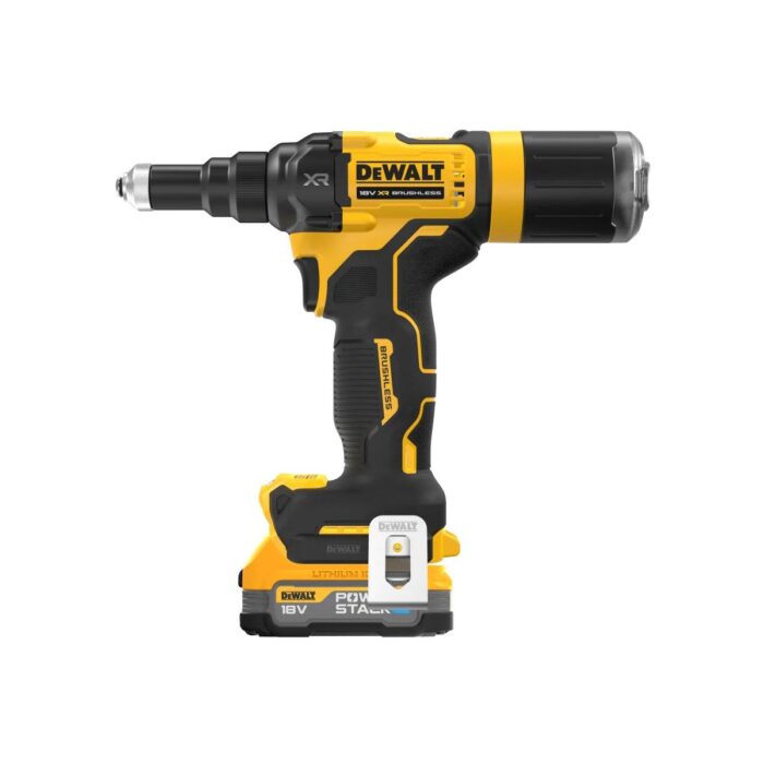 Dewalt DCF403E1T 18V XR 3/16'' Brushless Riveter with 1 x 1.7Ah Battery Charger & Kitbox Riveting Tool - Image 2