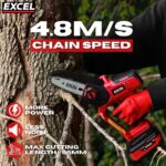 Excel 18V Cordless Mini Chain Saw with 1 x 2.0Ah Battery & Charger - Image 3