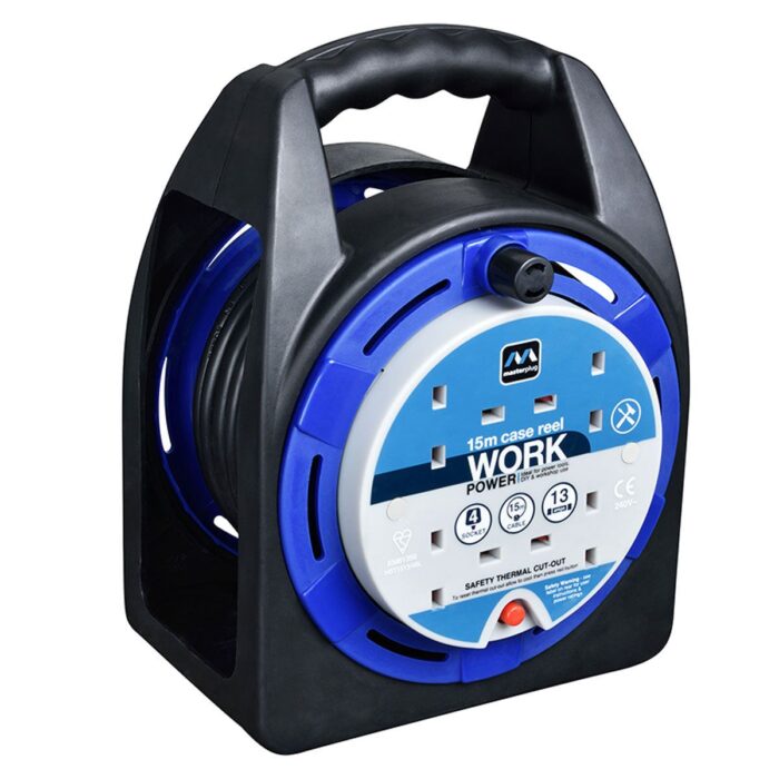 Masterplug Case Cable Reel 13A 4-Socket 15M 240V HST1513/4BL-MP - Image 2